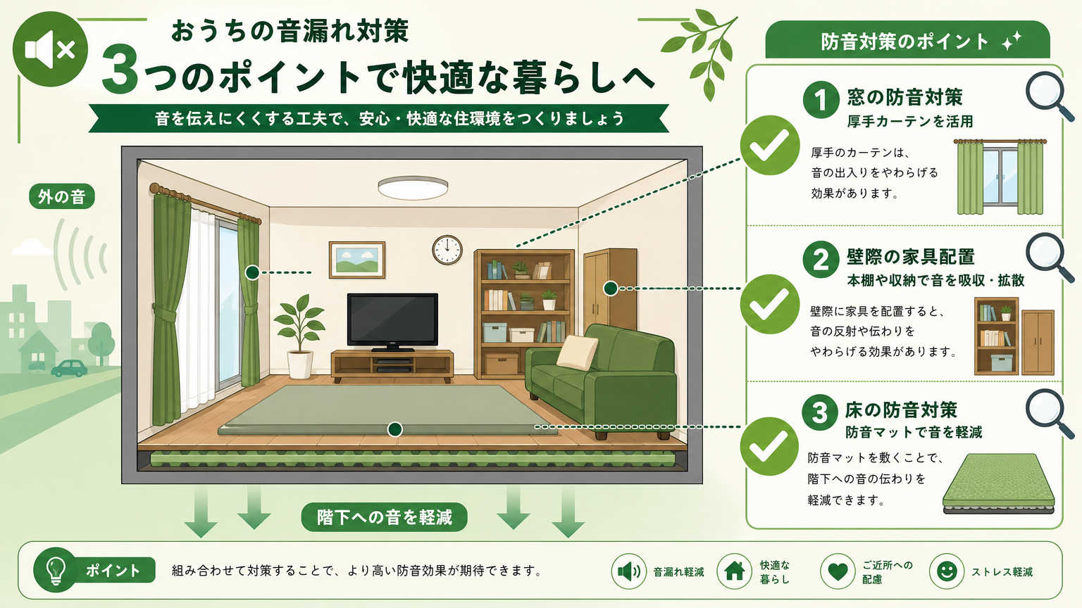 賃貸でもできる防音対策の具体例