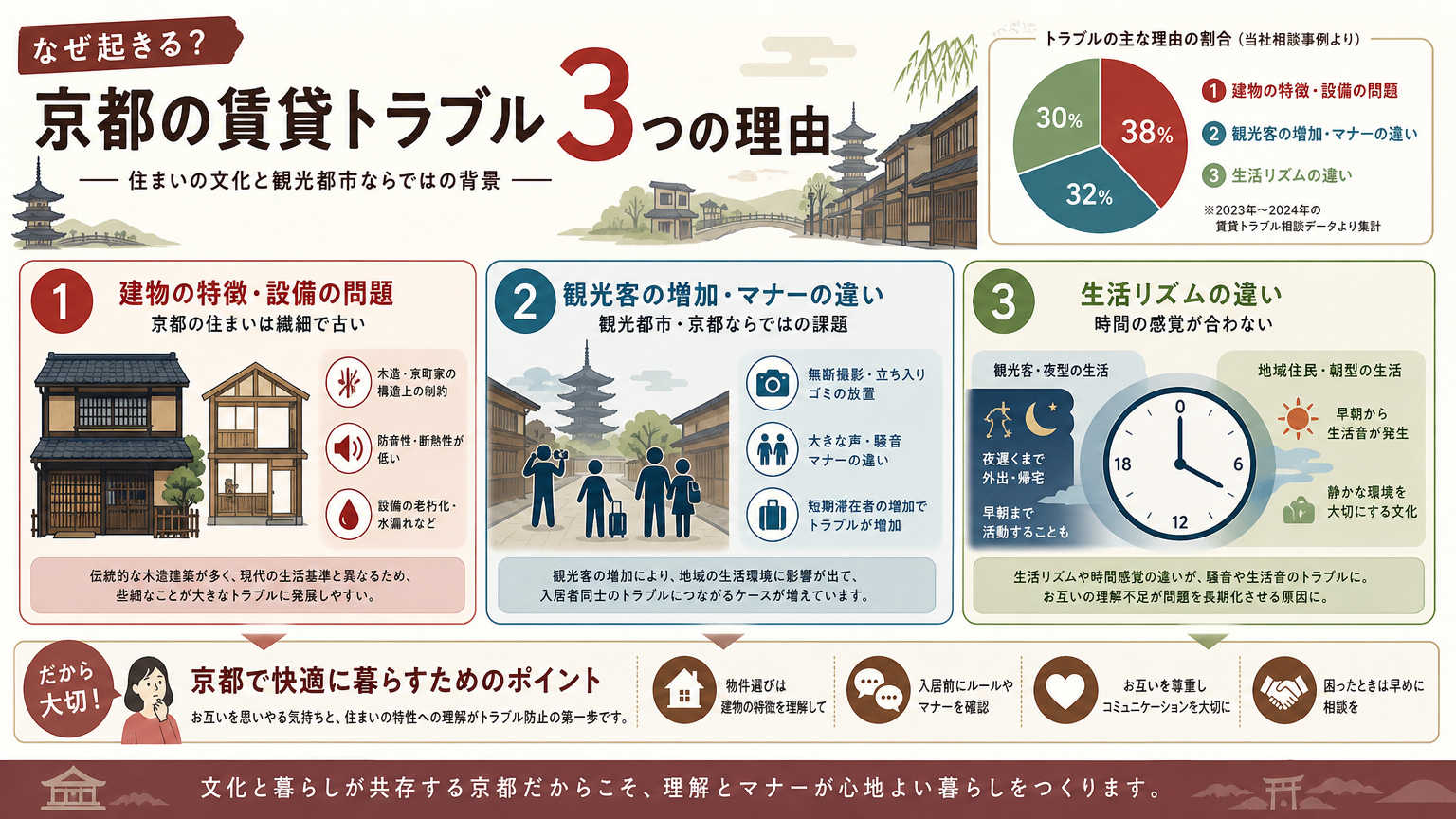 京都の賃貸で近隣トラブルが起きやすい理由